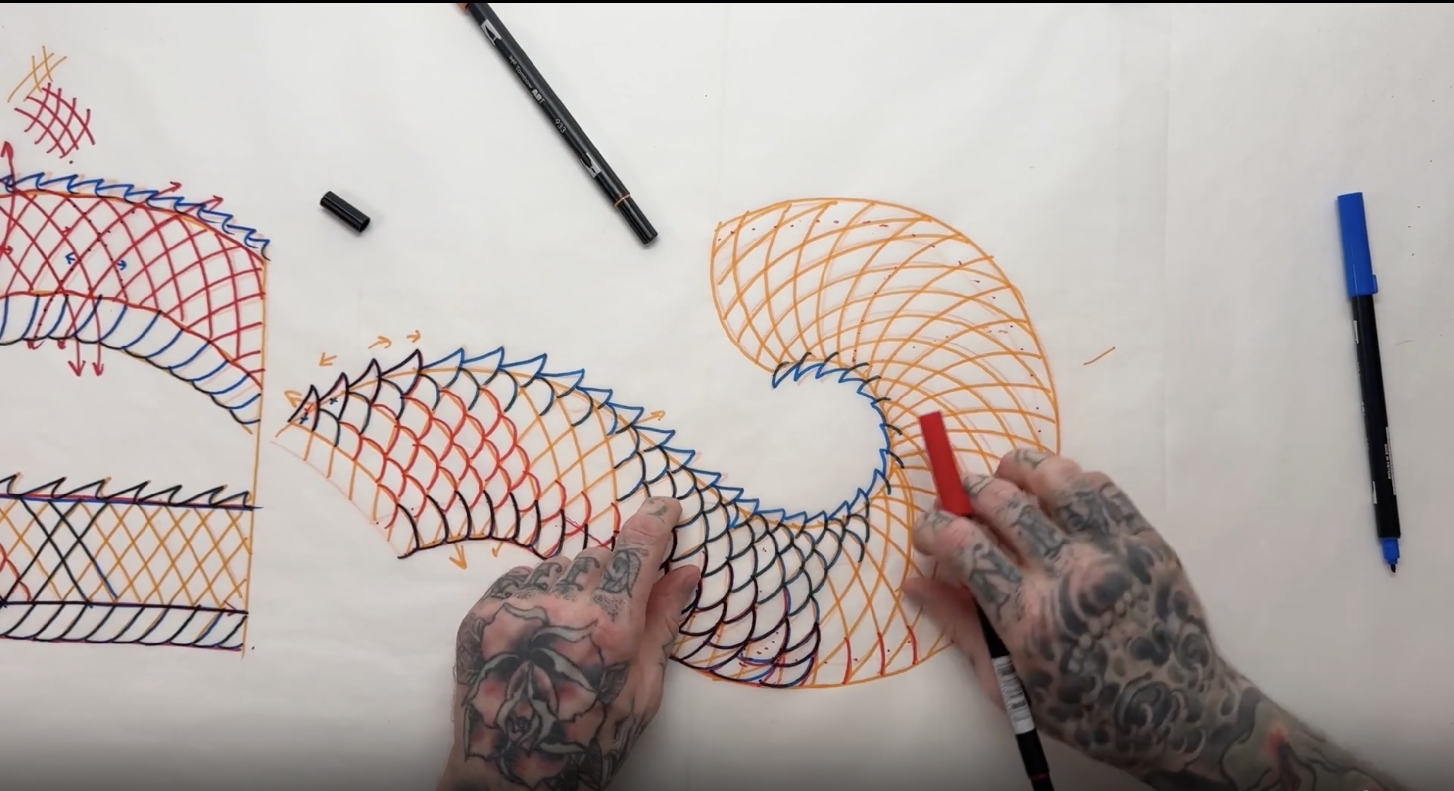 Dragon Scales pattern and construction course preview